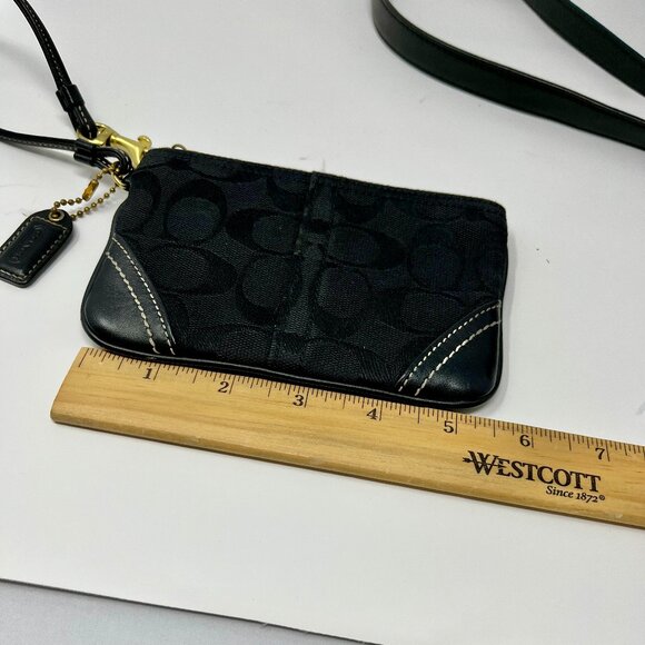 Coach  Crossbody & Wristlet Signature Fabric Leather Trim Black/black - Picture 11 of 14